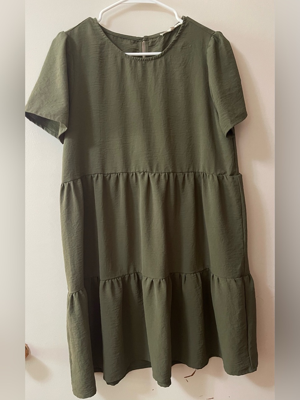 Copper Key Olive Green Short Sleeve Tiered Tunic